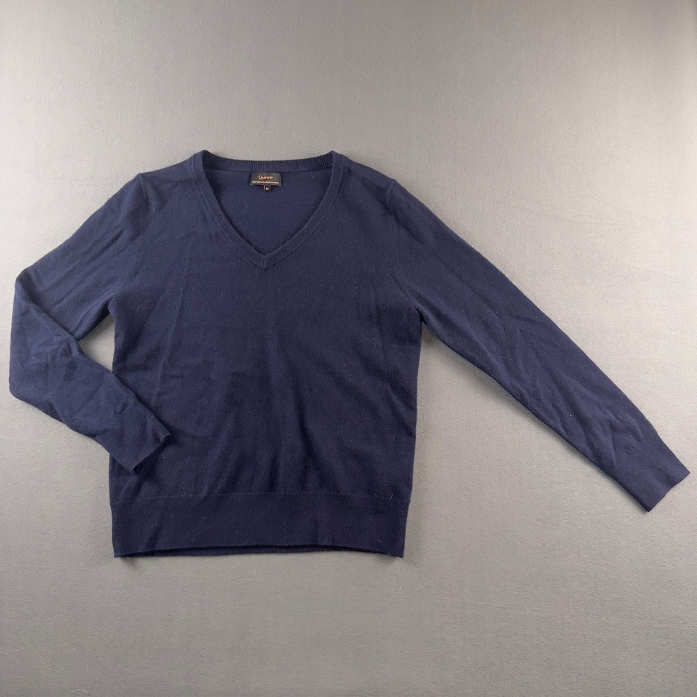 Quince Mongolian Cashmere V-Neck Sweater True Navy Blue LB78687-SHWDC01 Mens M
